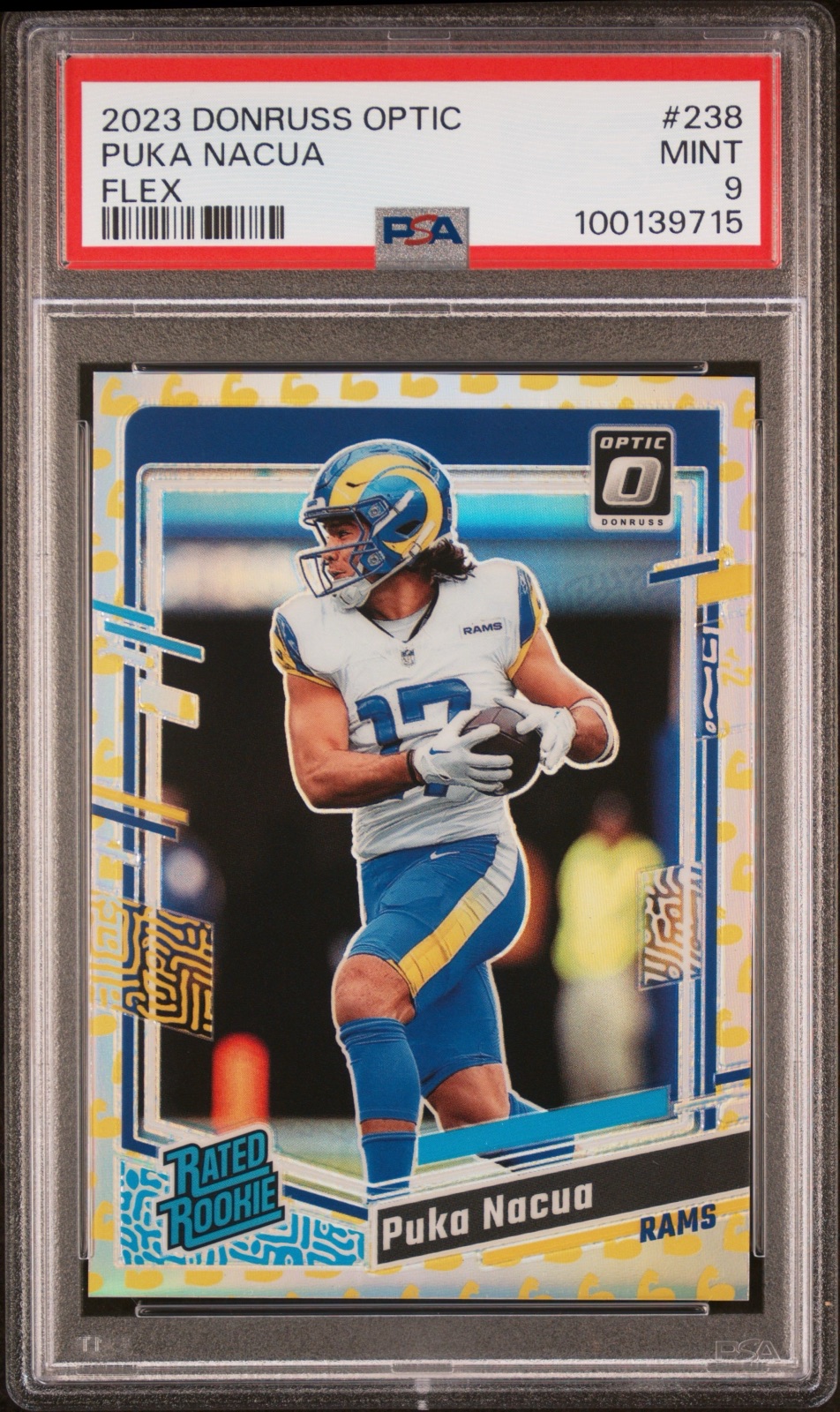 2023 Donruss Optic 2023 PUKA NACUA DONRUSS OPTIC FLEX EMOJI #238 PSA 9, PSA 9, photo 1 of 2