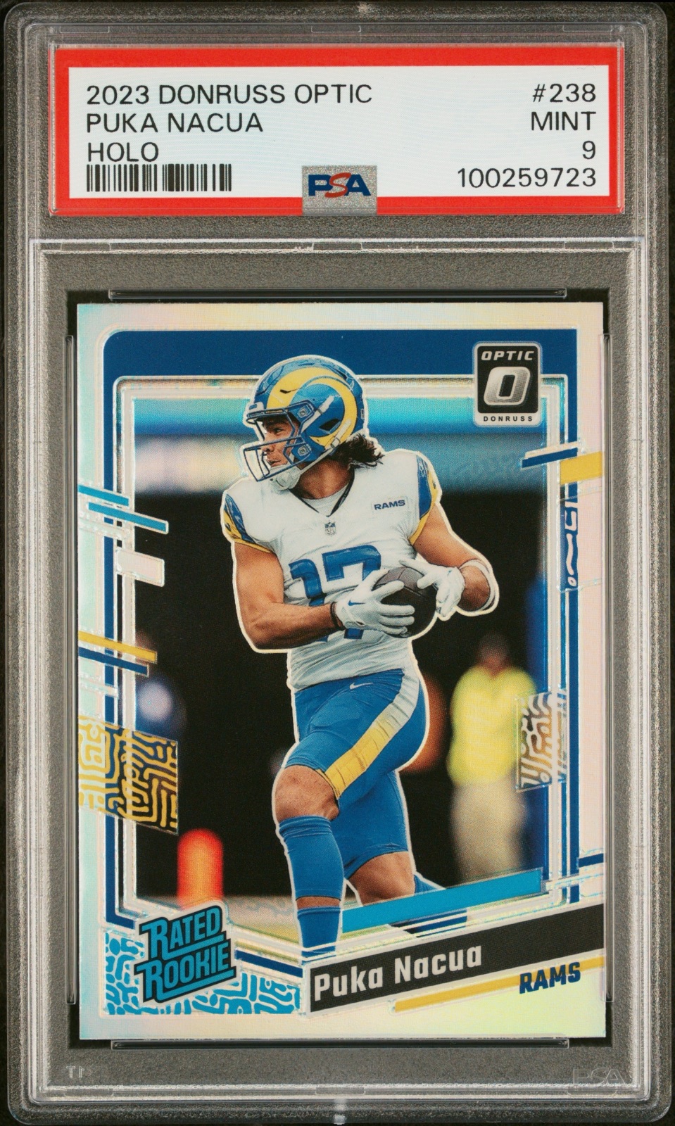 2023 Donruss Optic 2023 PUKA NACUA DONRUSS OPTIC HOLO #238 PSA 9, PSA 9, photo 1 of 2