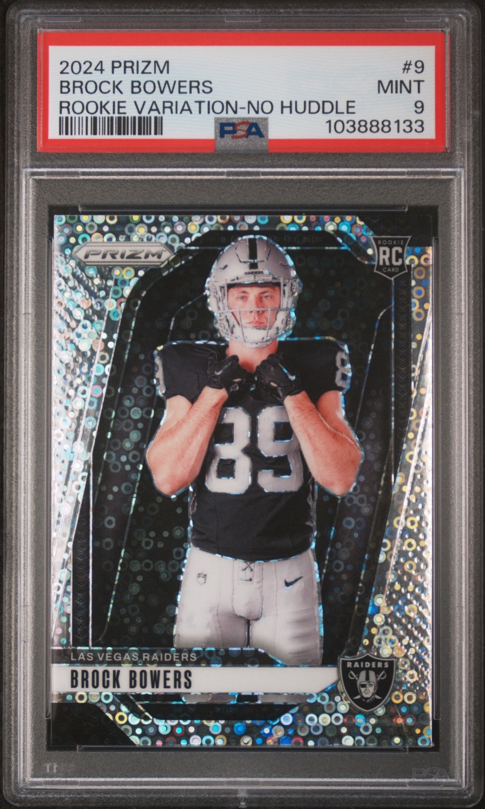 2024 Brock Bowers Prizm Variation - No Huddle #9 PSA 9