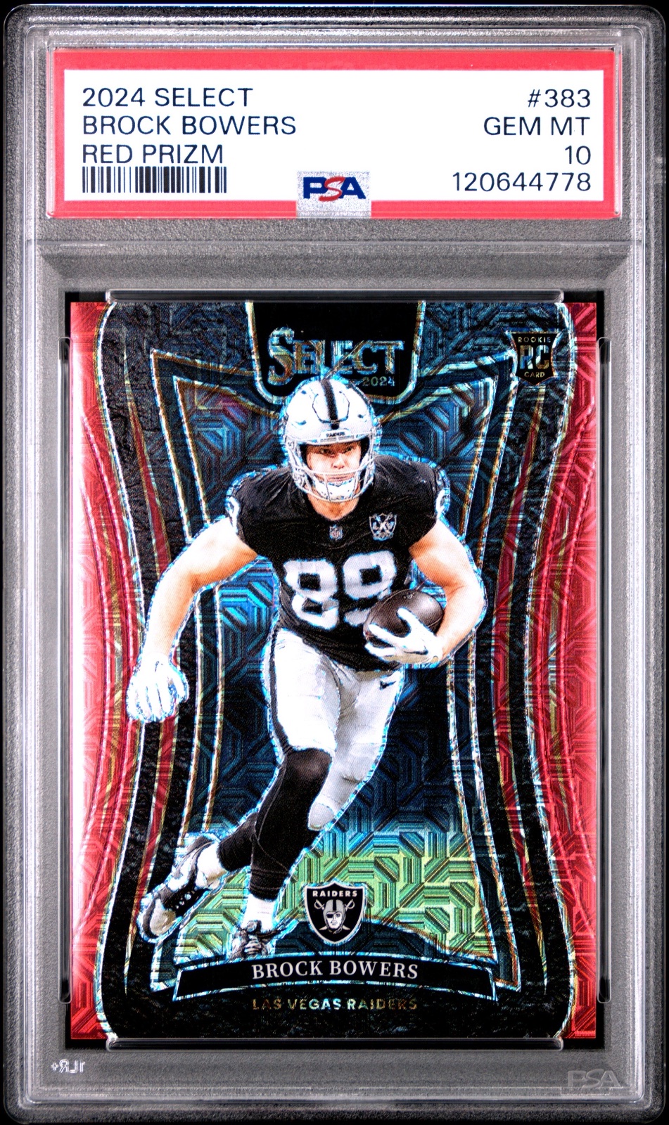 2024 Brock Bowers Select Red Prizm #383 PSA 10