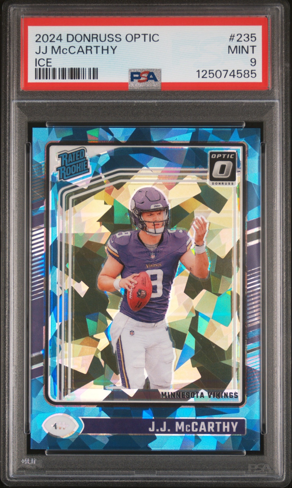 2024 Prizm 2024 JJ MCCARTHY PRIZM ICE #235 PSA 9, PSA 9, photo 1 of 2