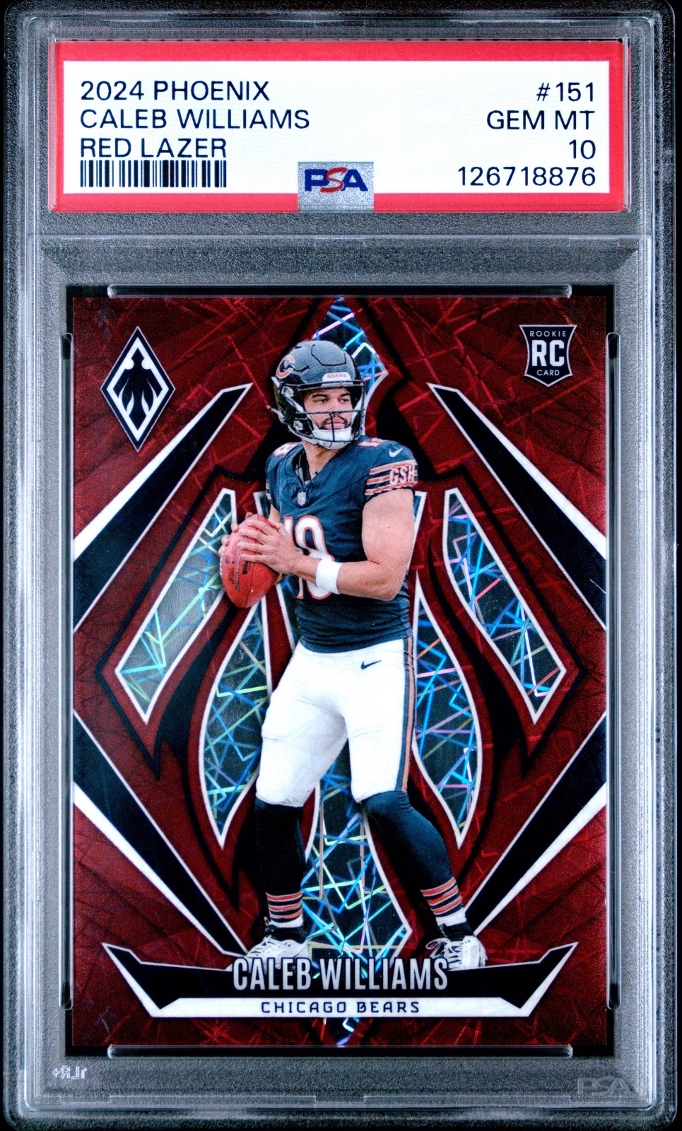 2024 Caleb Williams Phoenix Red Lazer #151 PSA 10