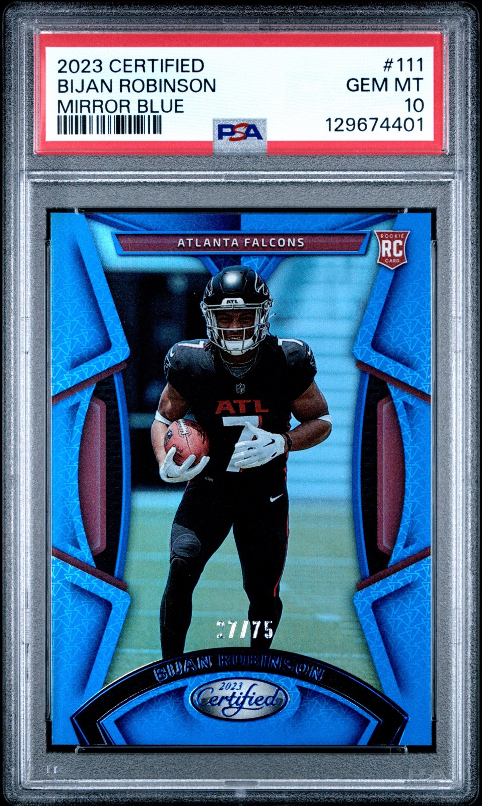 2023 Bijan Robinson Certified Mirror Blue #111 PSA 10
