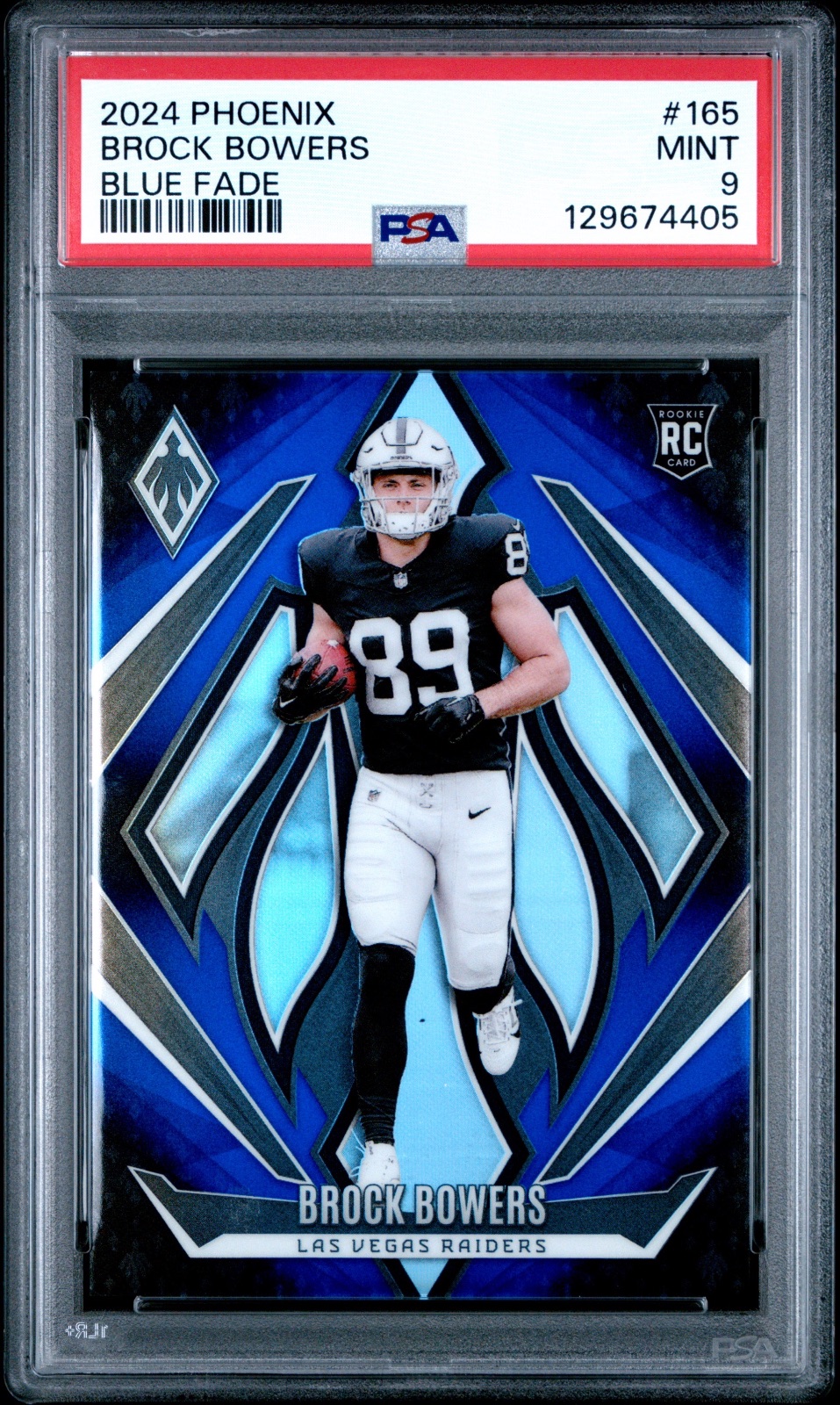 2024 Brock Bowers Phoenix Blue Fade #165 PSA 9
