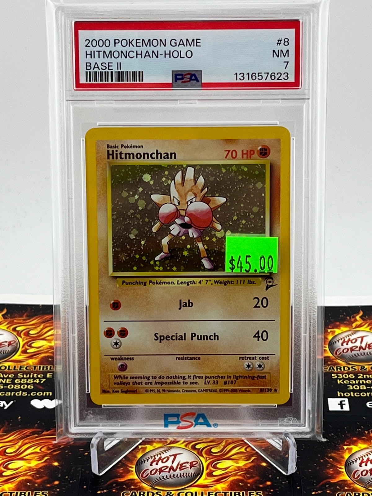 2000  2000 HITMONCHAN BASE II #8/130 PSA 7