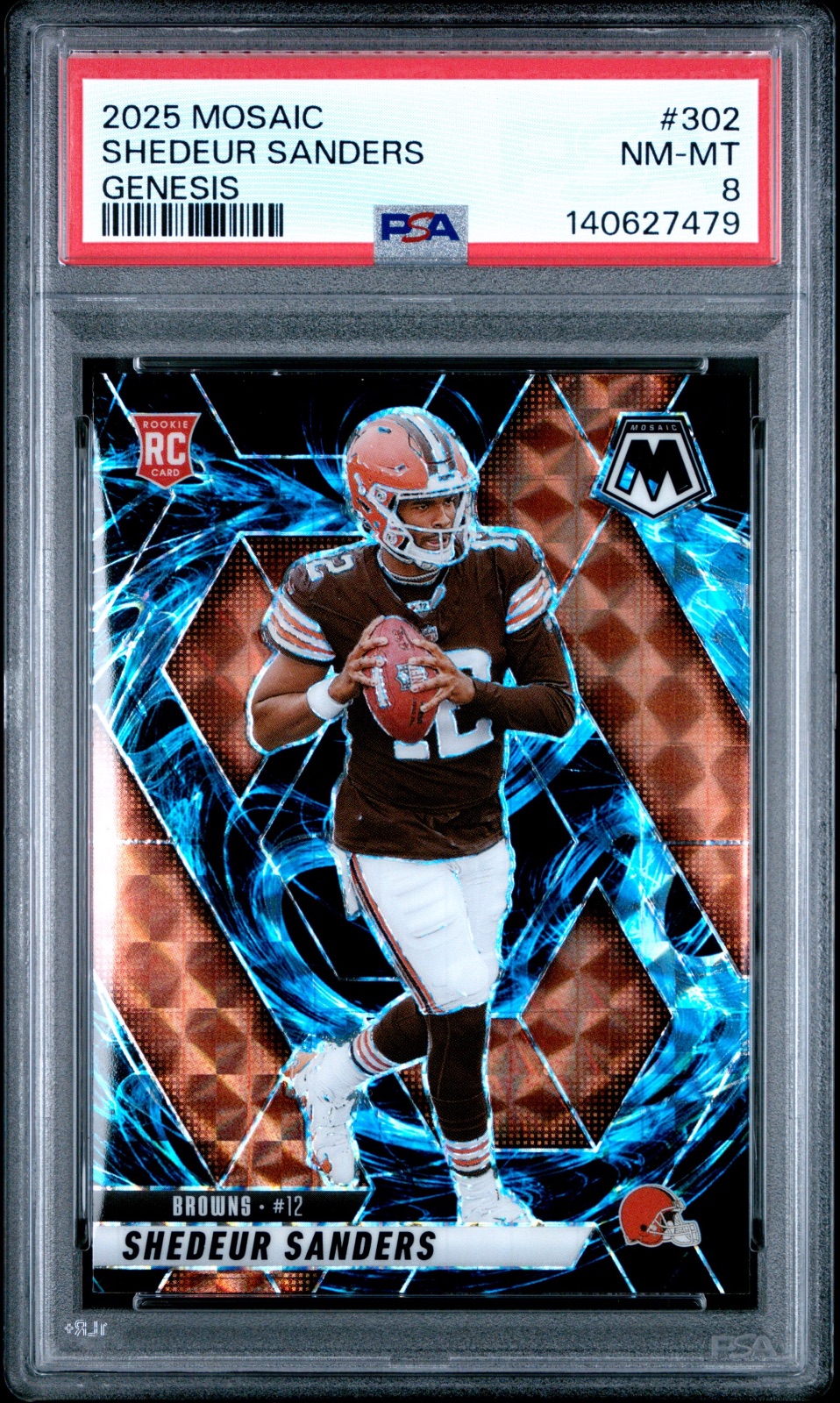 2025 Shedeur Sanders Mosaic Genesis Rookie #302 PSA 8