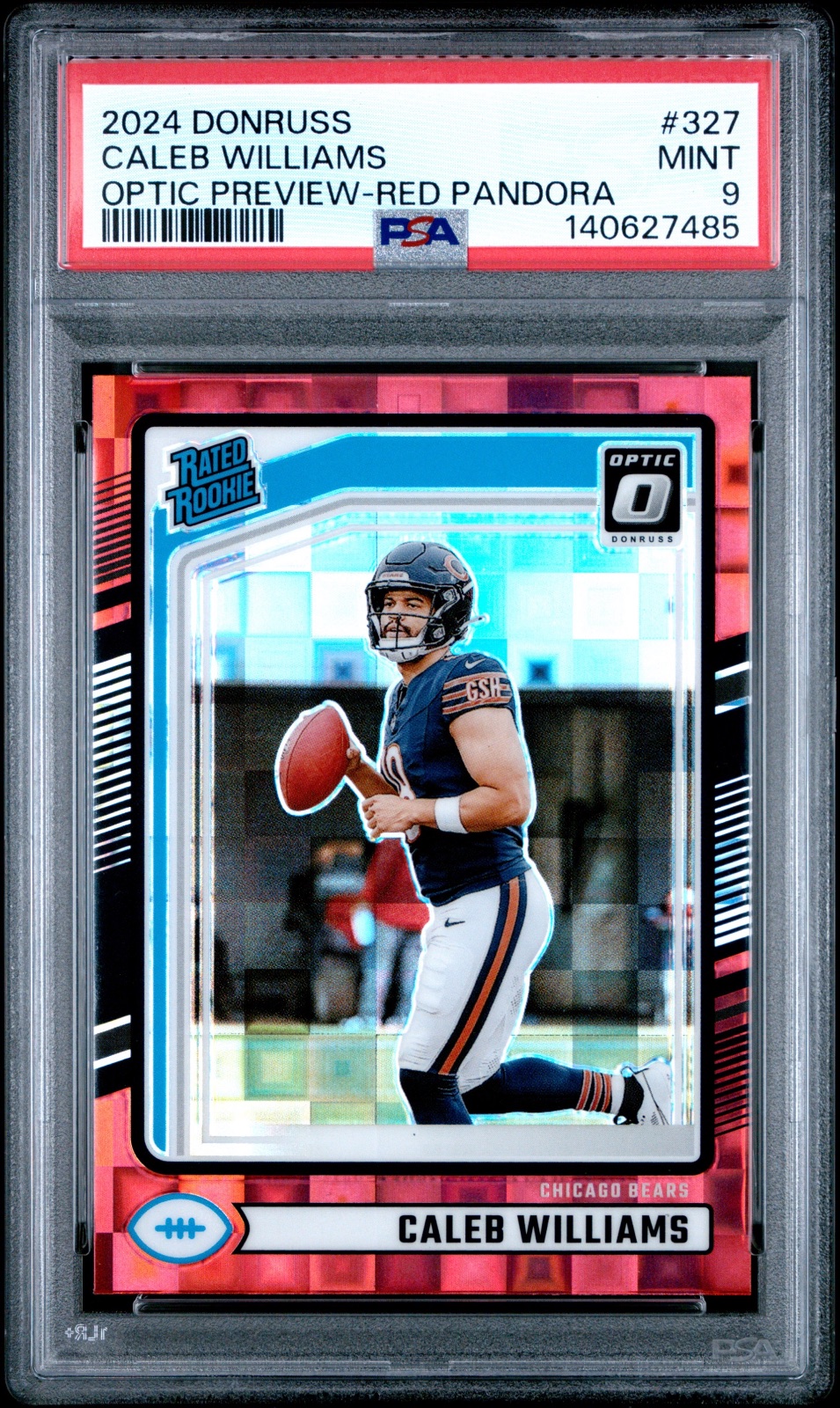 2024 Caleb Williams Donruss Optic Red Pandora #327 PSA 9