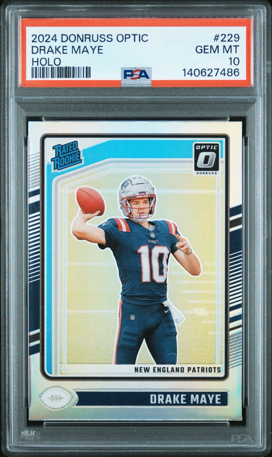 2024 Drake Maye Donruss Optic Holo #229 PSA 10