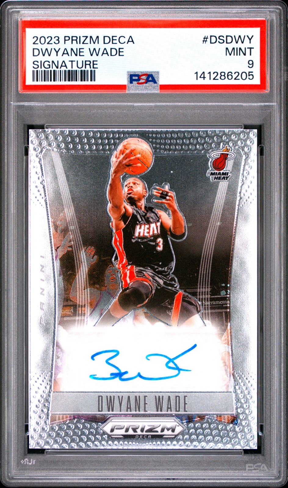 2023 Prizm 2023 DWYANE WADE PRIZM DECA SIGNITURE #DSDWY PSA 9