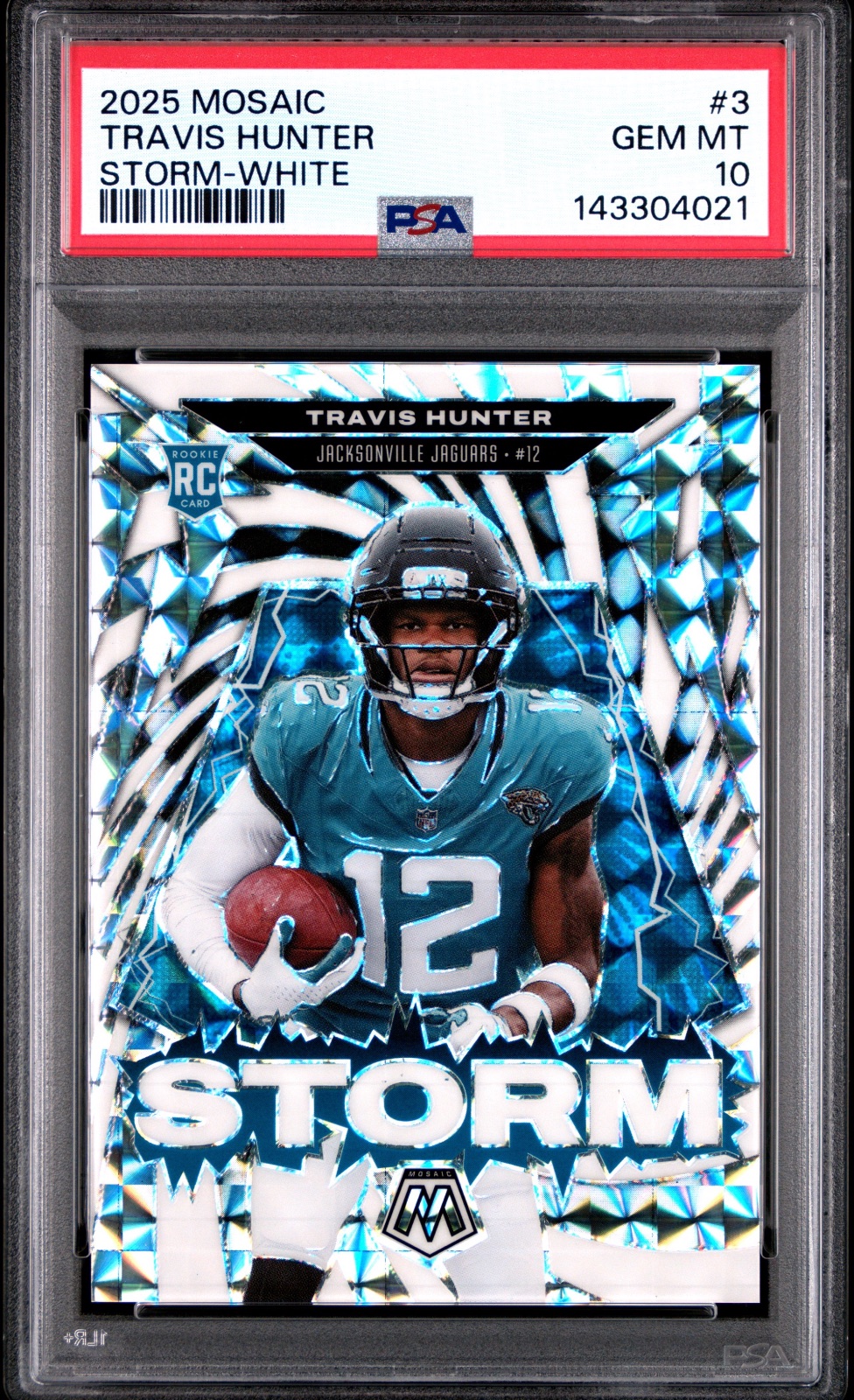 2025 Travis Hunter Mosaic Storm-White Rookie #3 PSA 10