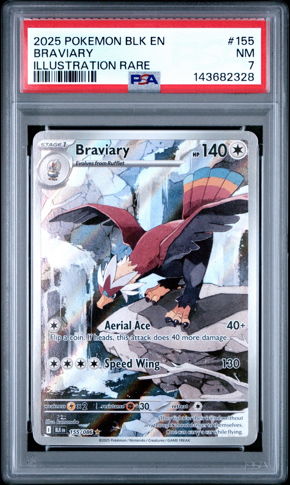 2025  2025 BRAVIARY ILLUSTRATION RARE #155/086 PSA 7