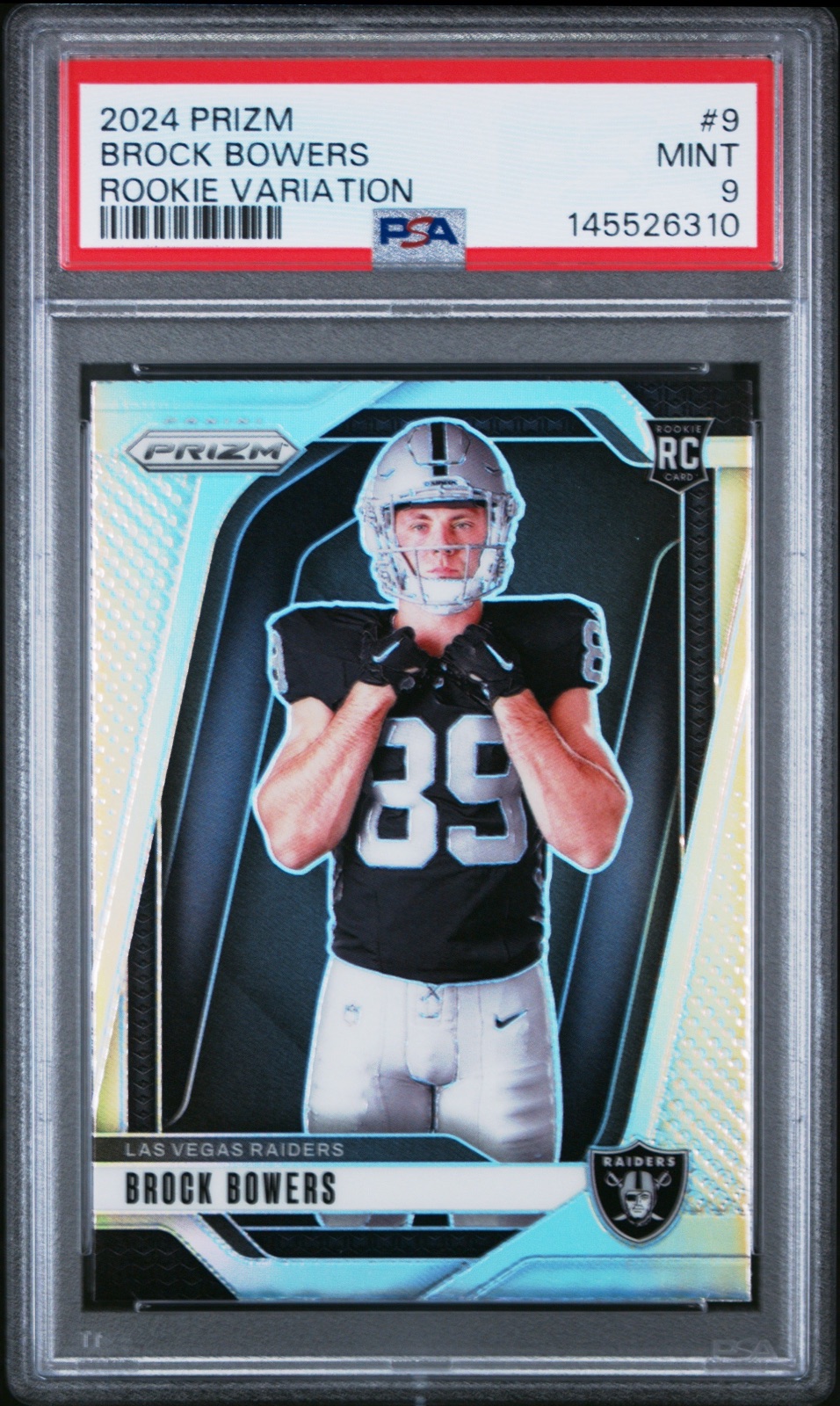 2024 Brock Bowers Prizm Silver Variation #9 PSA 9