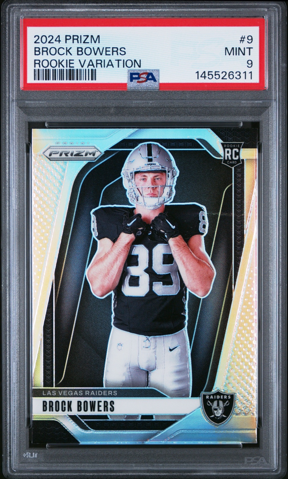 2024 Brock Bowers Prizm Silver Variation #9 PSA 9