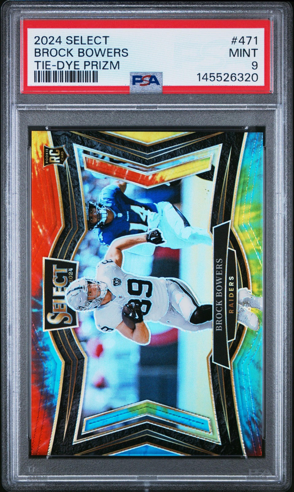 2024 Brock Bowers Select Tie-Dye Prizm #471 PSA 9