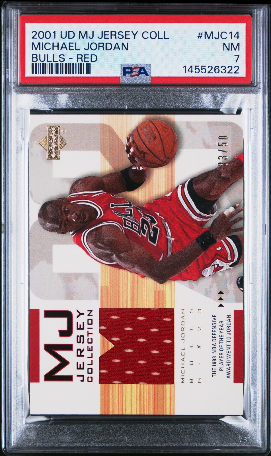 2001 Michael Jordan Upper Deck Jersey Collection #MJC14 PSA 7