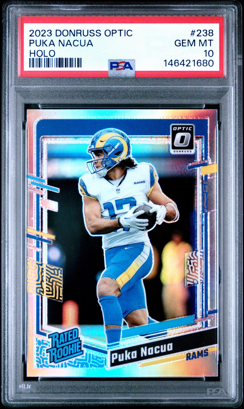 2023 Donruss Optic 2023 PUKA NACUA DONRUSS OPTIC HOLO #238 PSA 10, PSA 10, photo 1 of 2