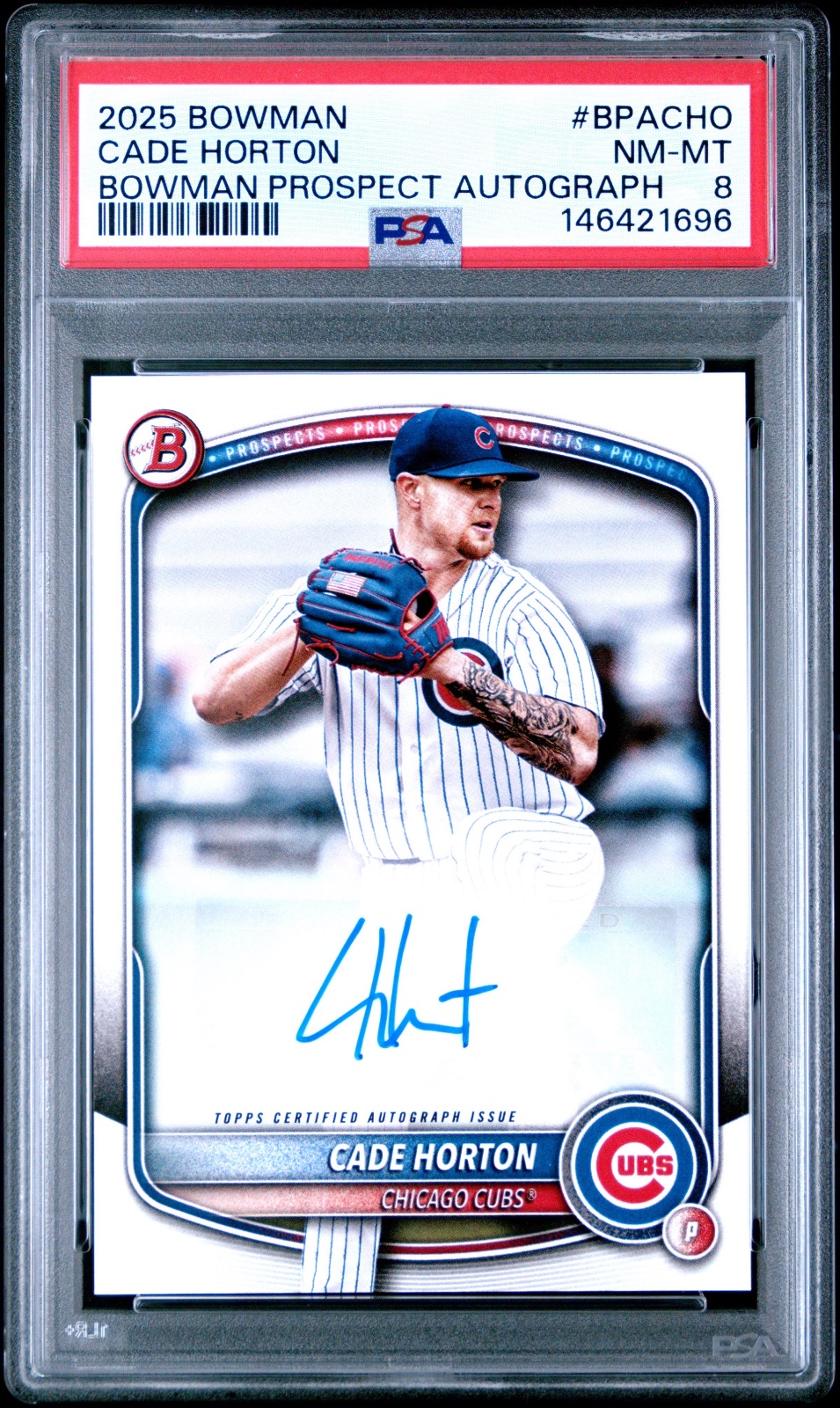 2025 Cade Horton Bowman Auto #BPACHO PSA 8