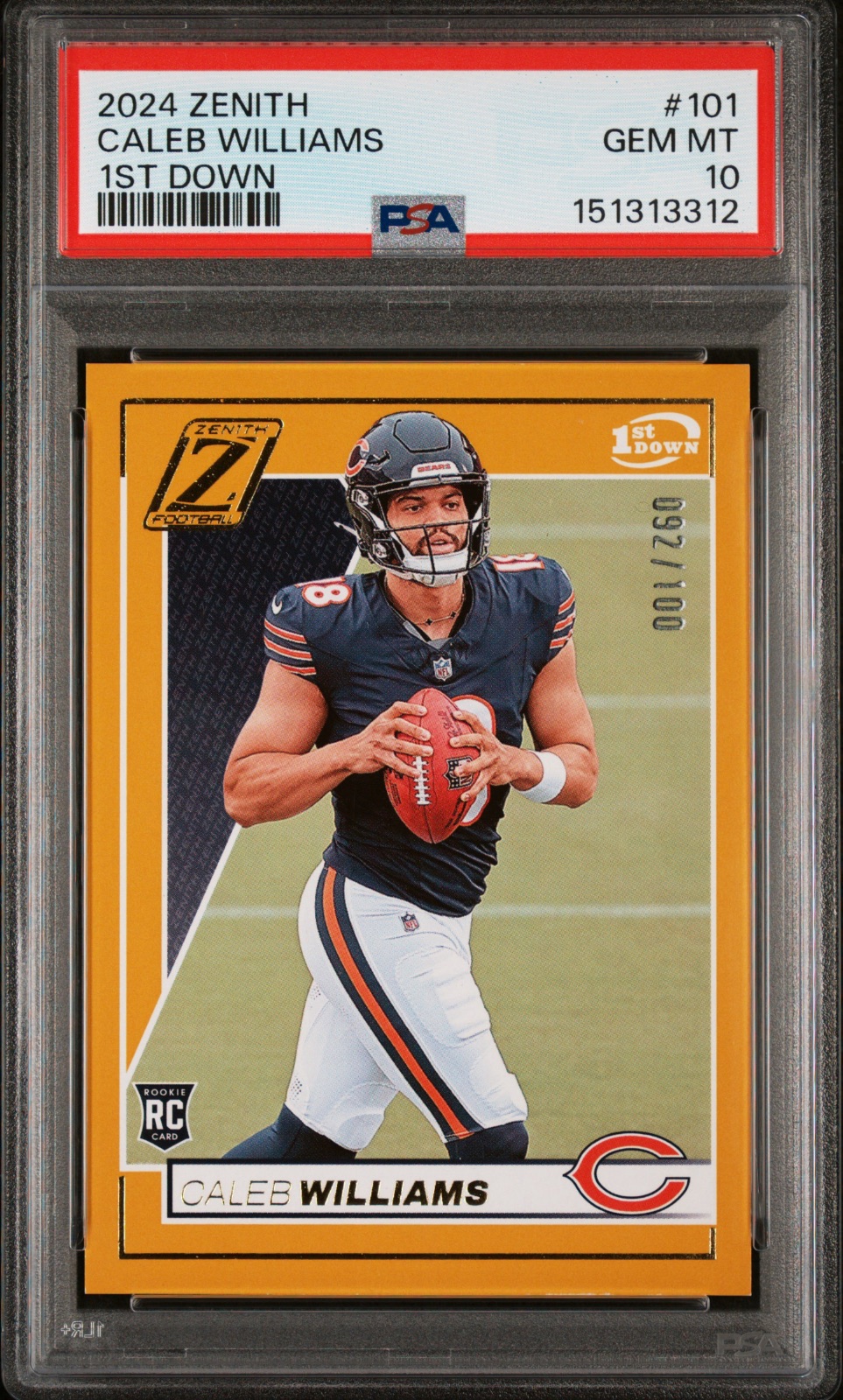 2024 Caleb Williams Zenith 1ST Down #101 PSA 10