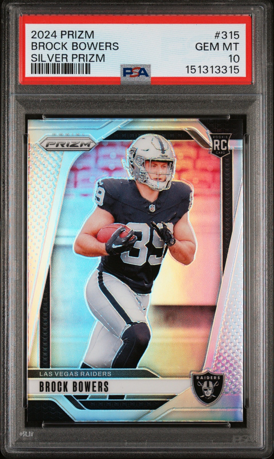 2024 Brock Bowers Prizm Rookie Silver #315 PSA 10