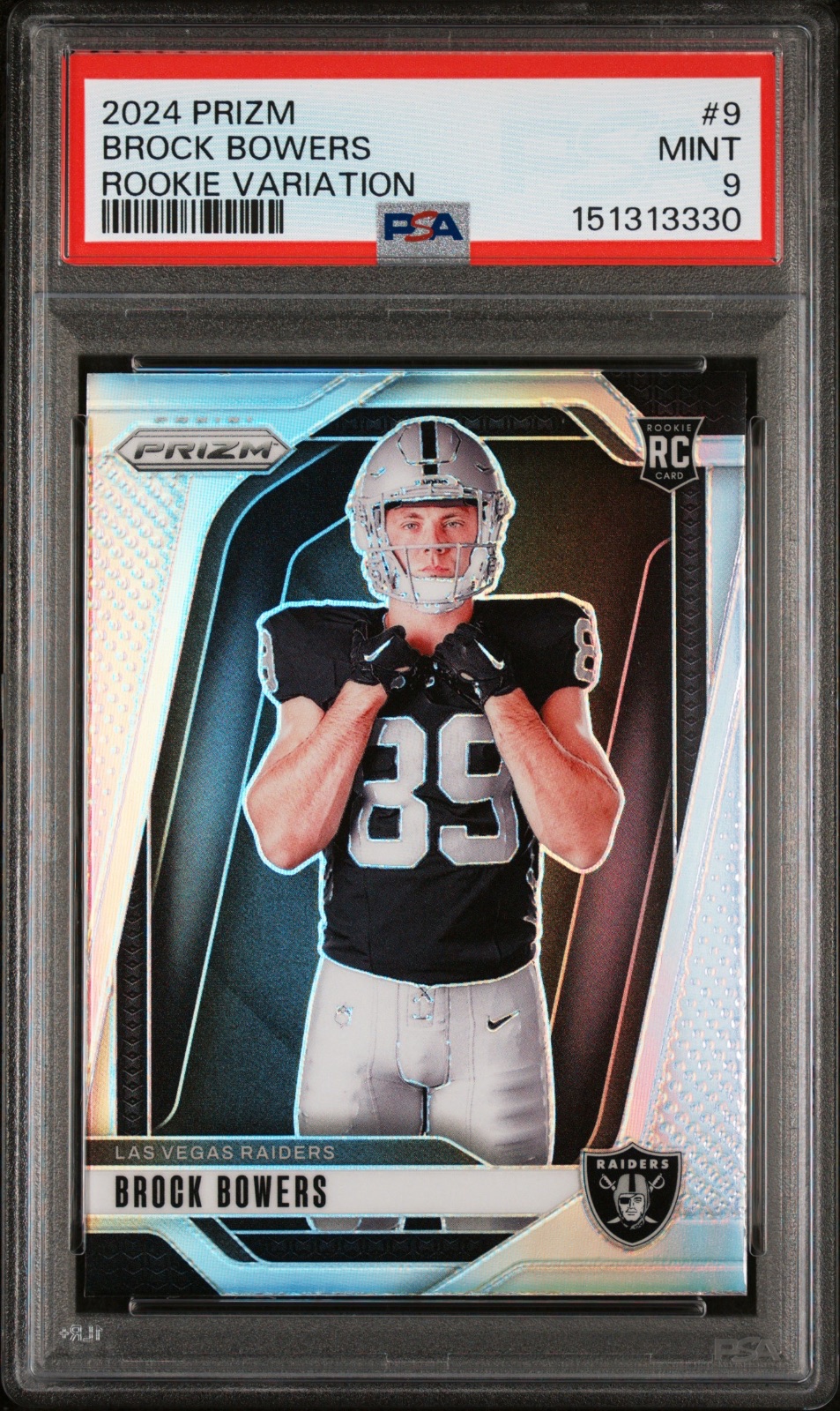 2024 Brock Bowers Prizm Silver Variation #9 PSA 9
