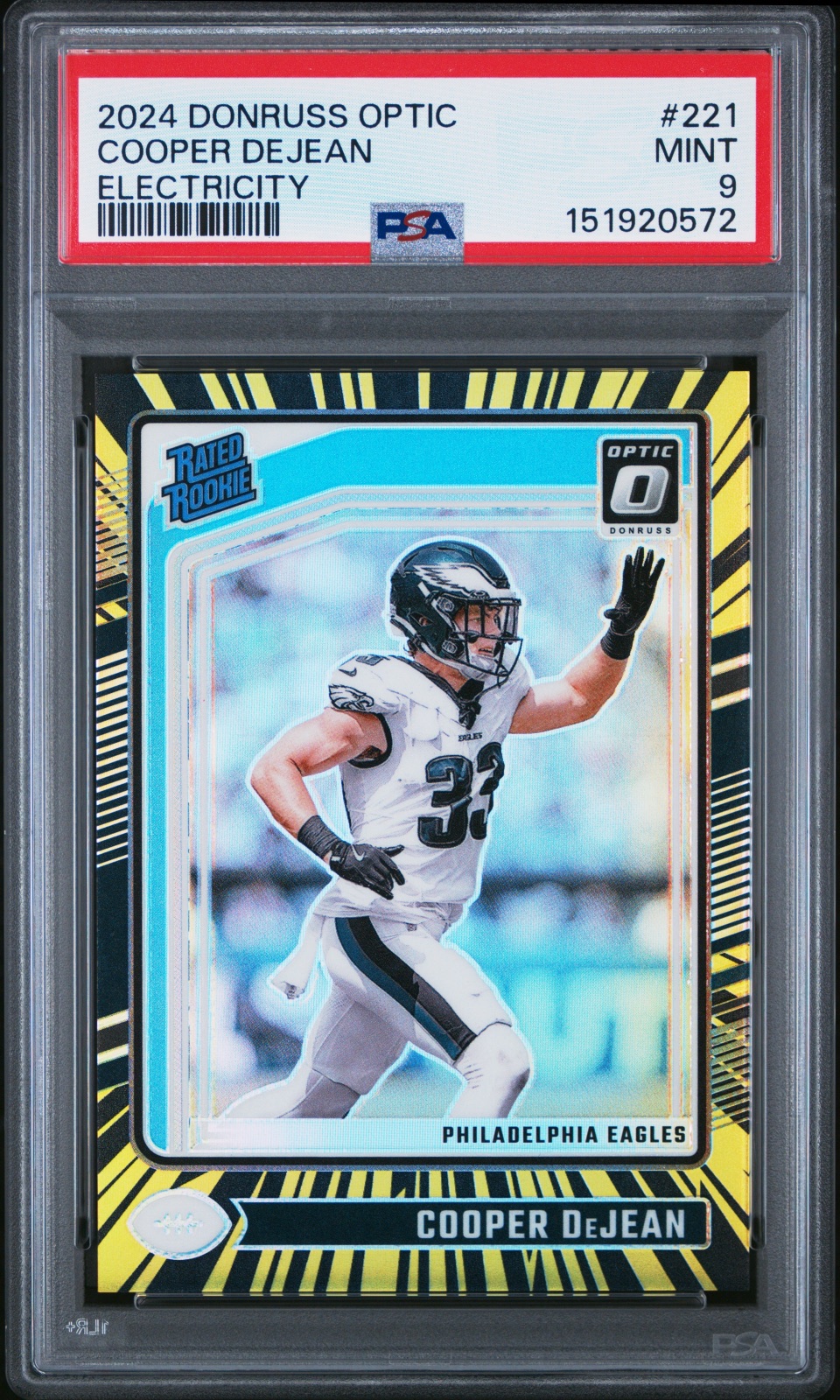 2024 Cooper Dejean Donruss Optic Electricity #221 PSA 10