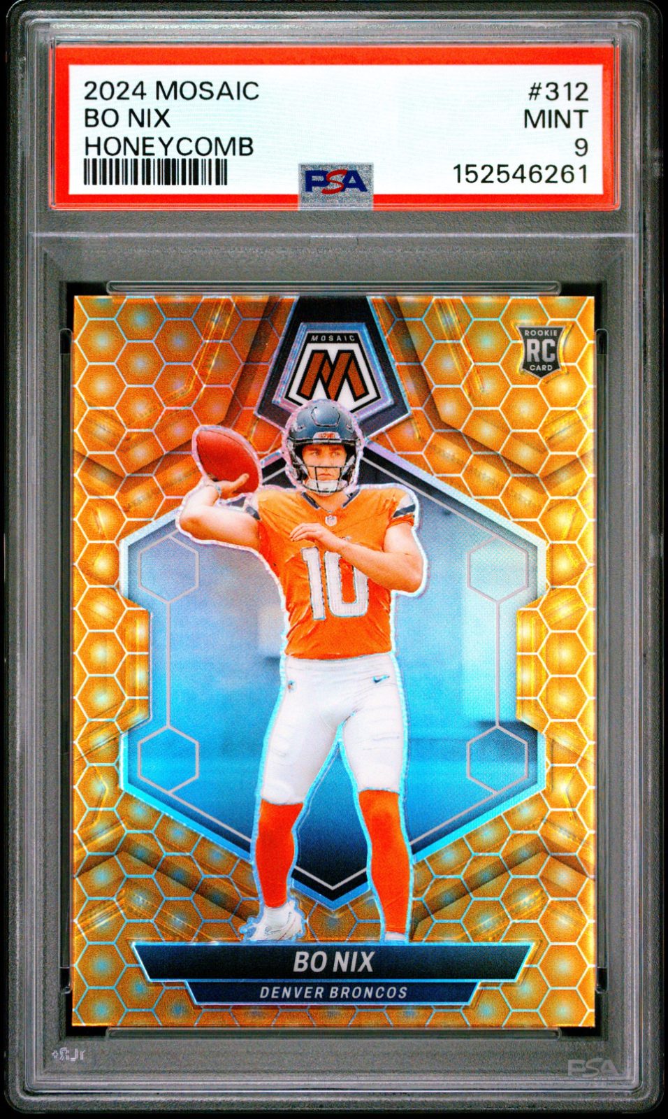 2024 Bo Nix Mosaic Honeycomb #312 PSA 9