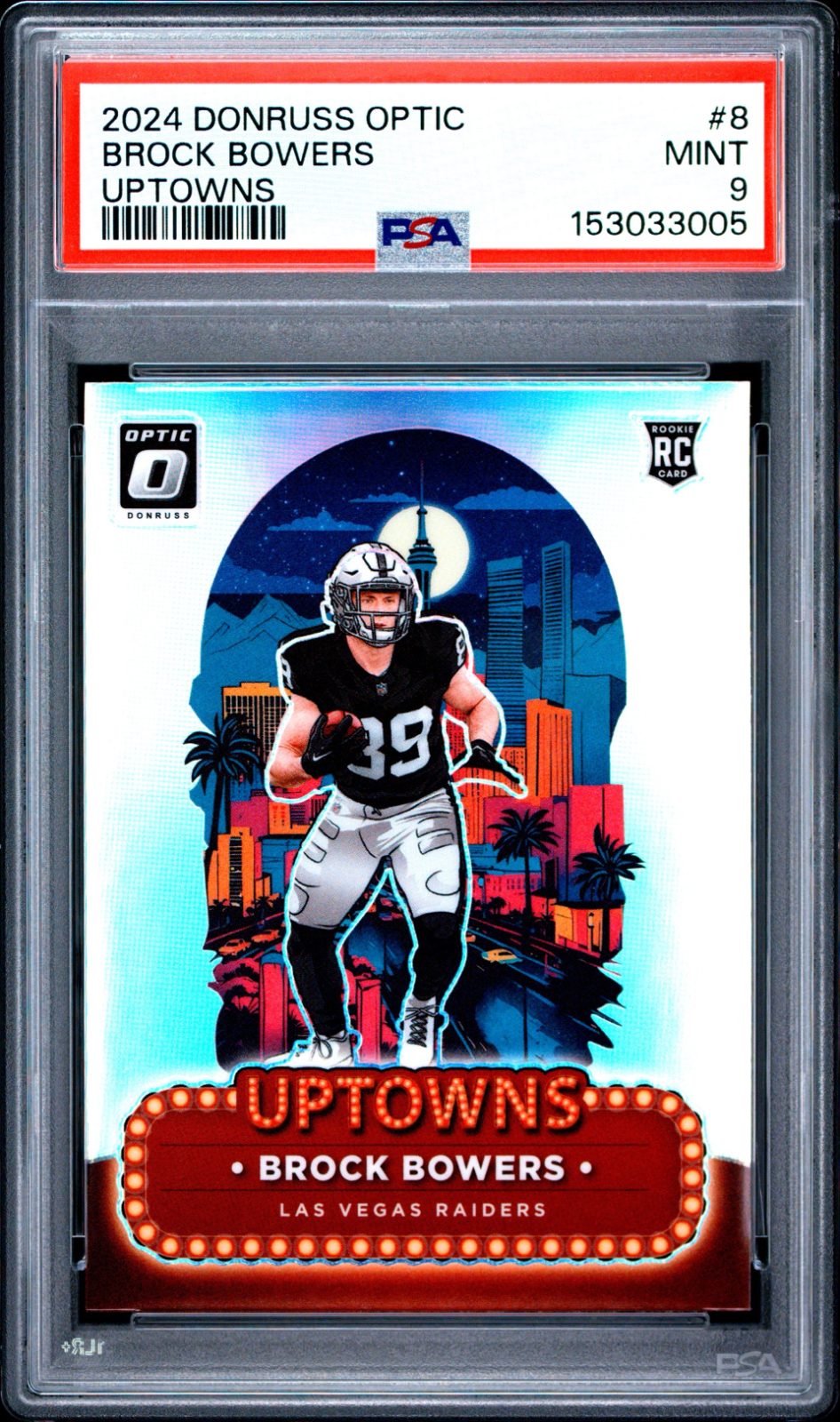 2024 Brock Bowers Donruss Optic Uptown #8 PSA 9