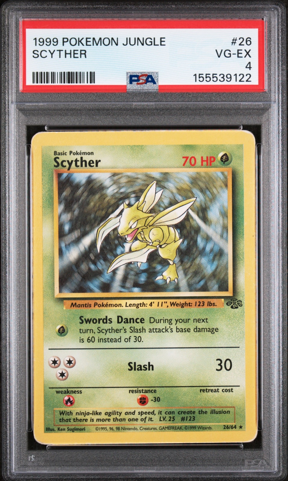 1999  1999 SCYTHER #26/64 PSA 4