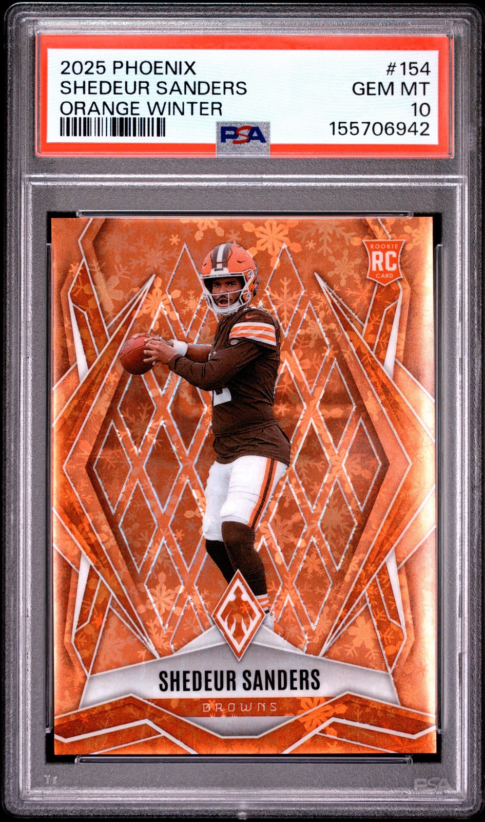 2025 Shedeur Sanders Pheonix Orange Winters Rookie #154 PSA 10