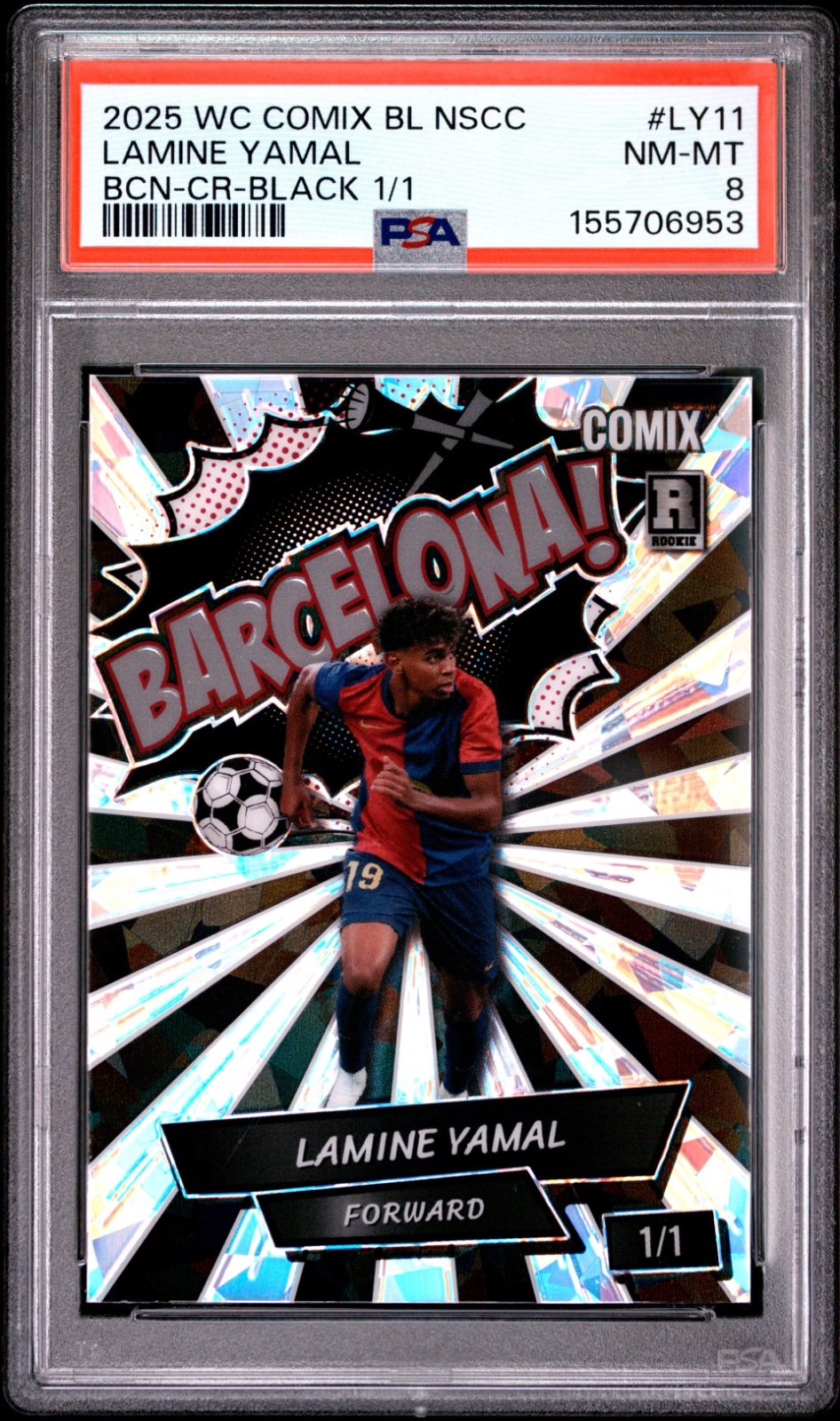 2025 Wild Card 2025 LAMINE YAMAL WILD CARD BARCELONA #ACBLB-LY11 PSA 8