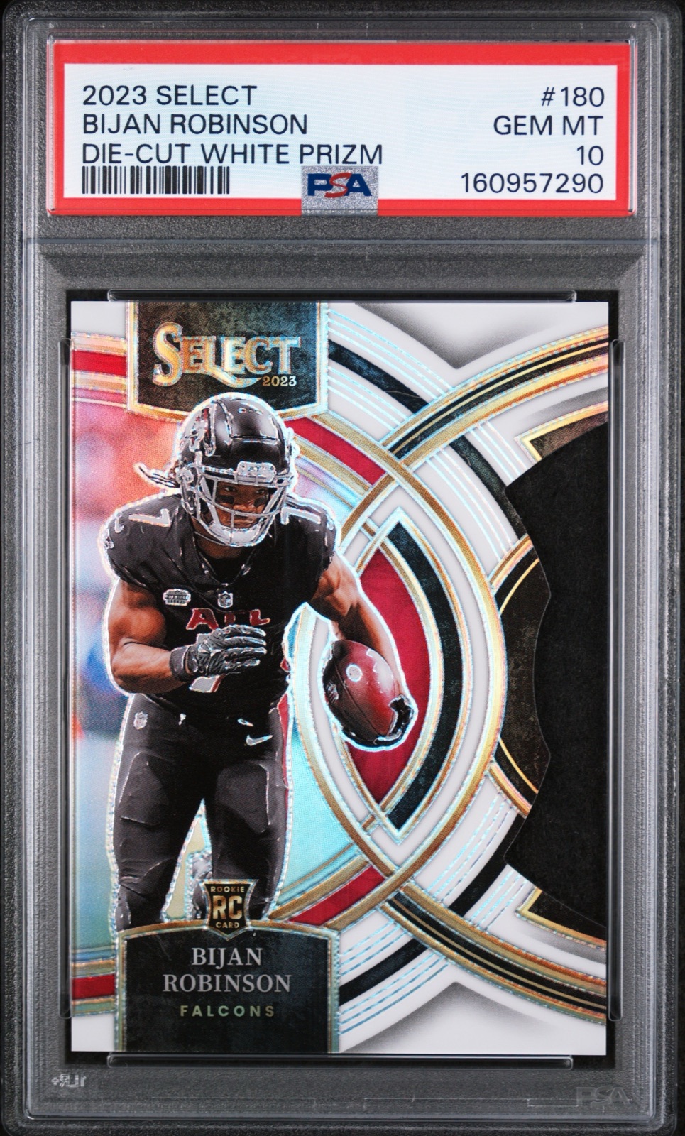 2023 Bijan Robinson Select Die-Cut White Prizm #180 PSA 10