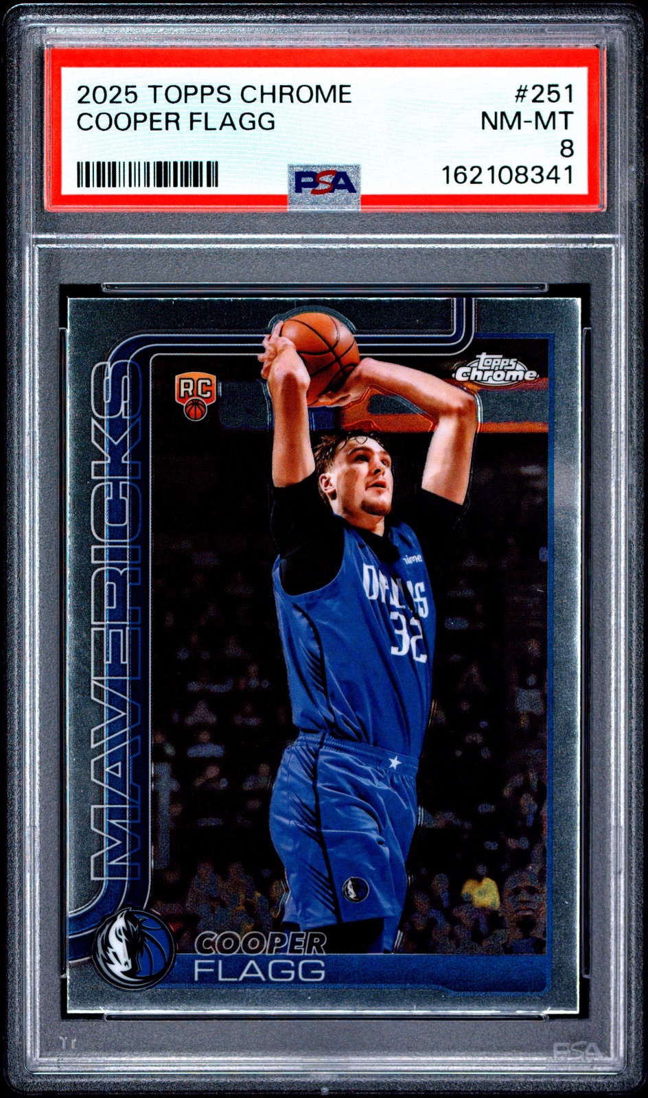 2025 Topps Chrome 2025/26 COOPER FLAGG TOPPS CHROME ROOKIE #251 PSA 8, PSA 8, photo 1 of 2