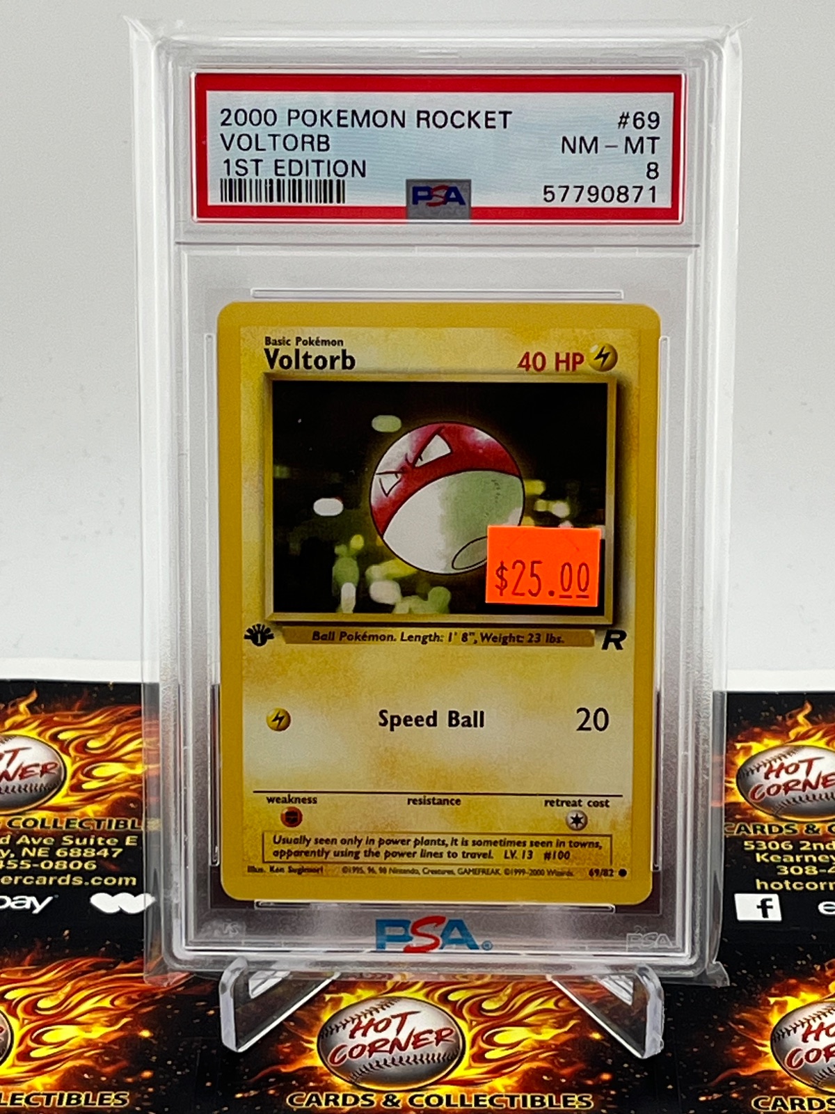 2000  2000 VOLTORB 1ST EDITION #69/82 PSA 8