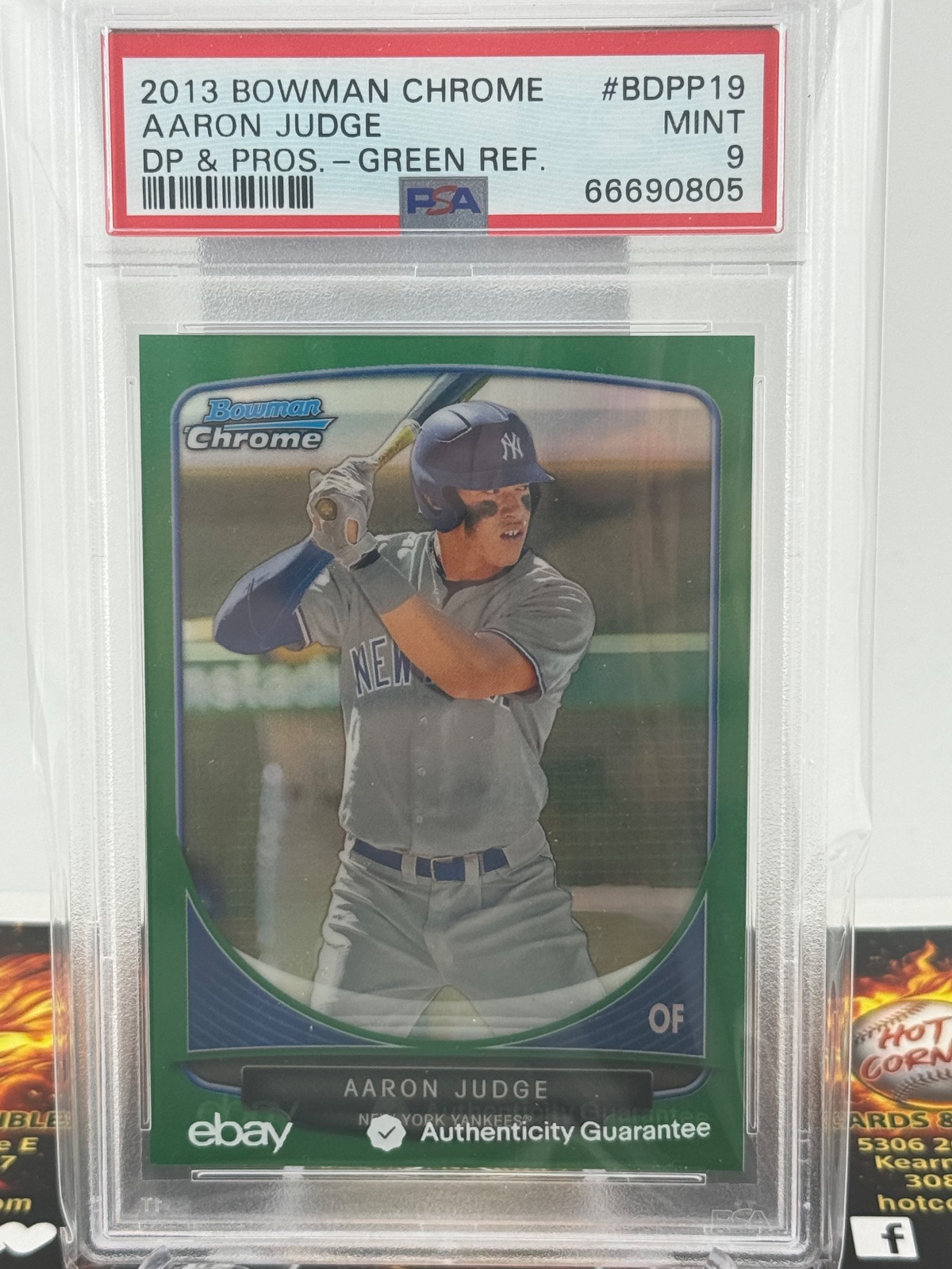 2013 Aaron Judge Bowman Chrome Green Refractor #BDPP19 PSA 9