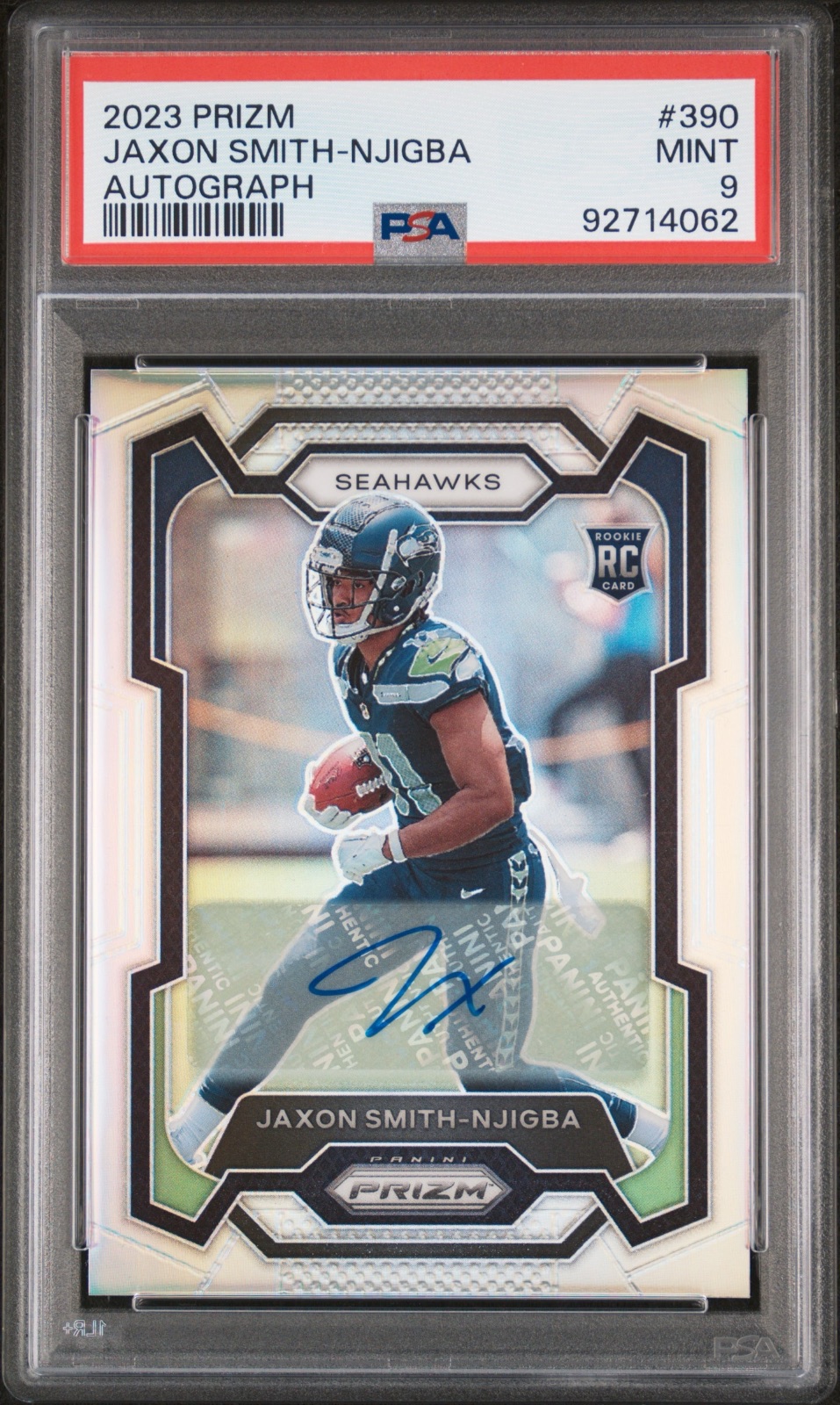 2023 Jaxon Smith-Njigba Prizm Rookie Autograph #390 PSA 9