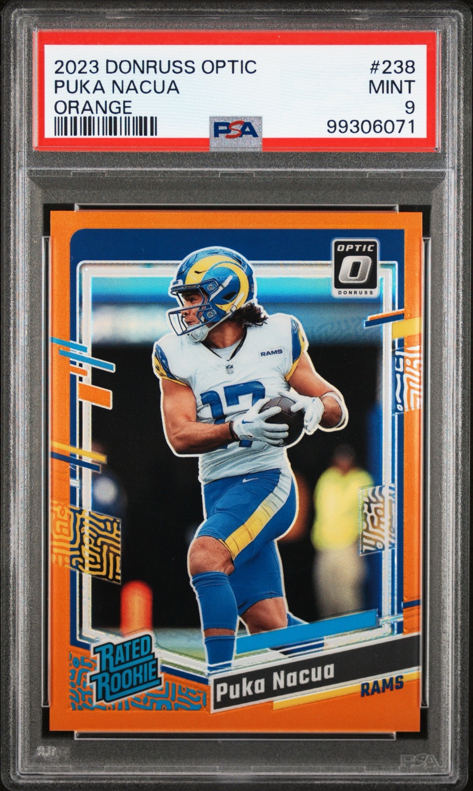 2023 Donruss Optic 2023 PUKA NACUA DONRUSS OPTIC ORANGE #238 PSA 9, PSA 9, photo 1 of 2