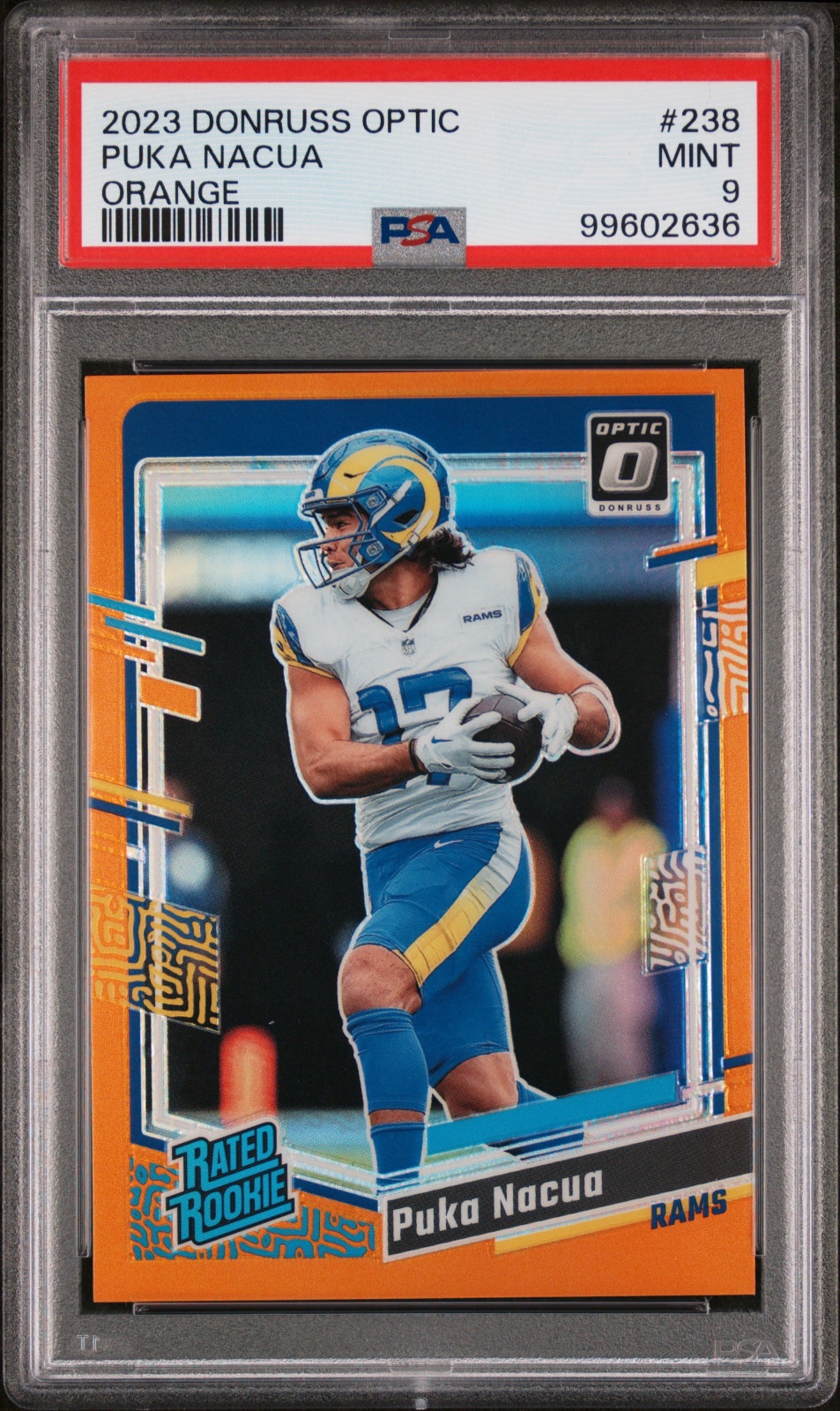 2023 Puka Nacua Donruss Optic Orange-Rookie #238 PSA 9