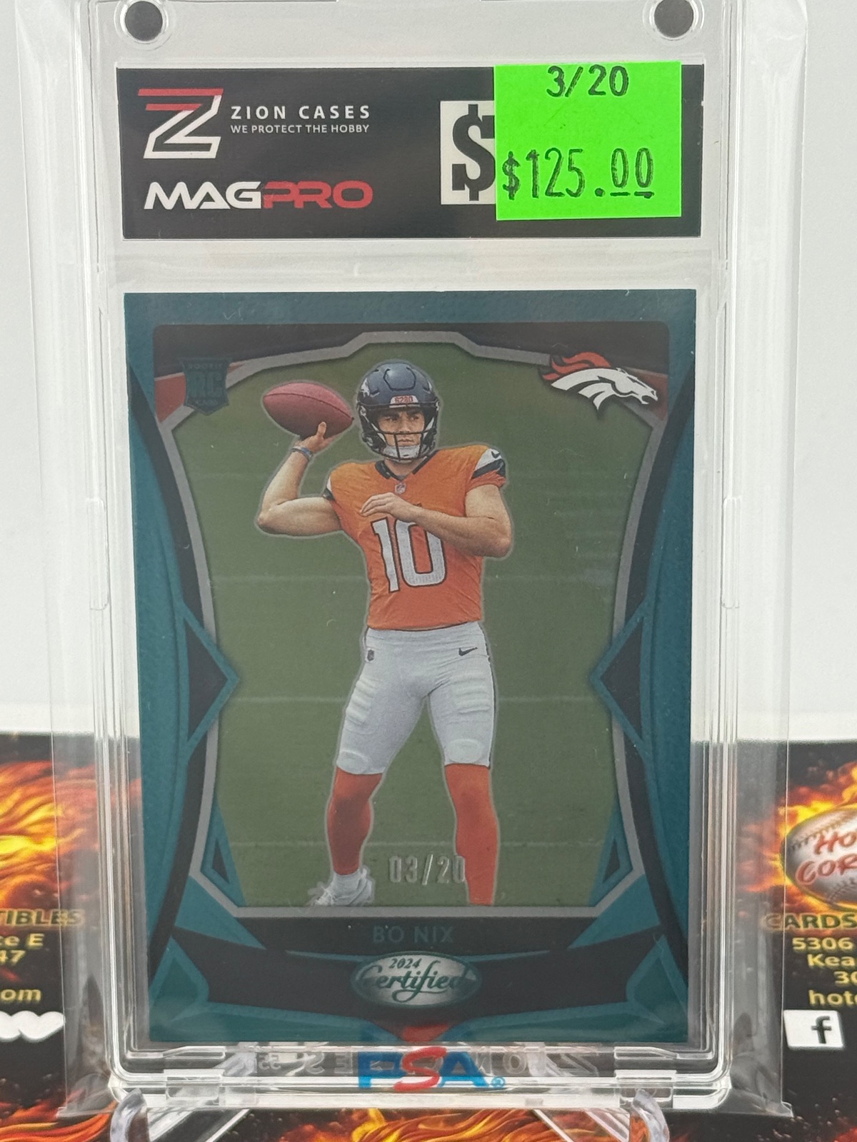 2024 Bo Nix Certified Rookie Mirror Teal #109 Near Mint