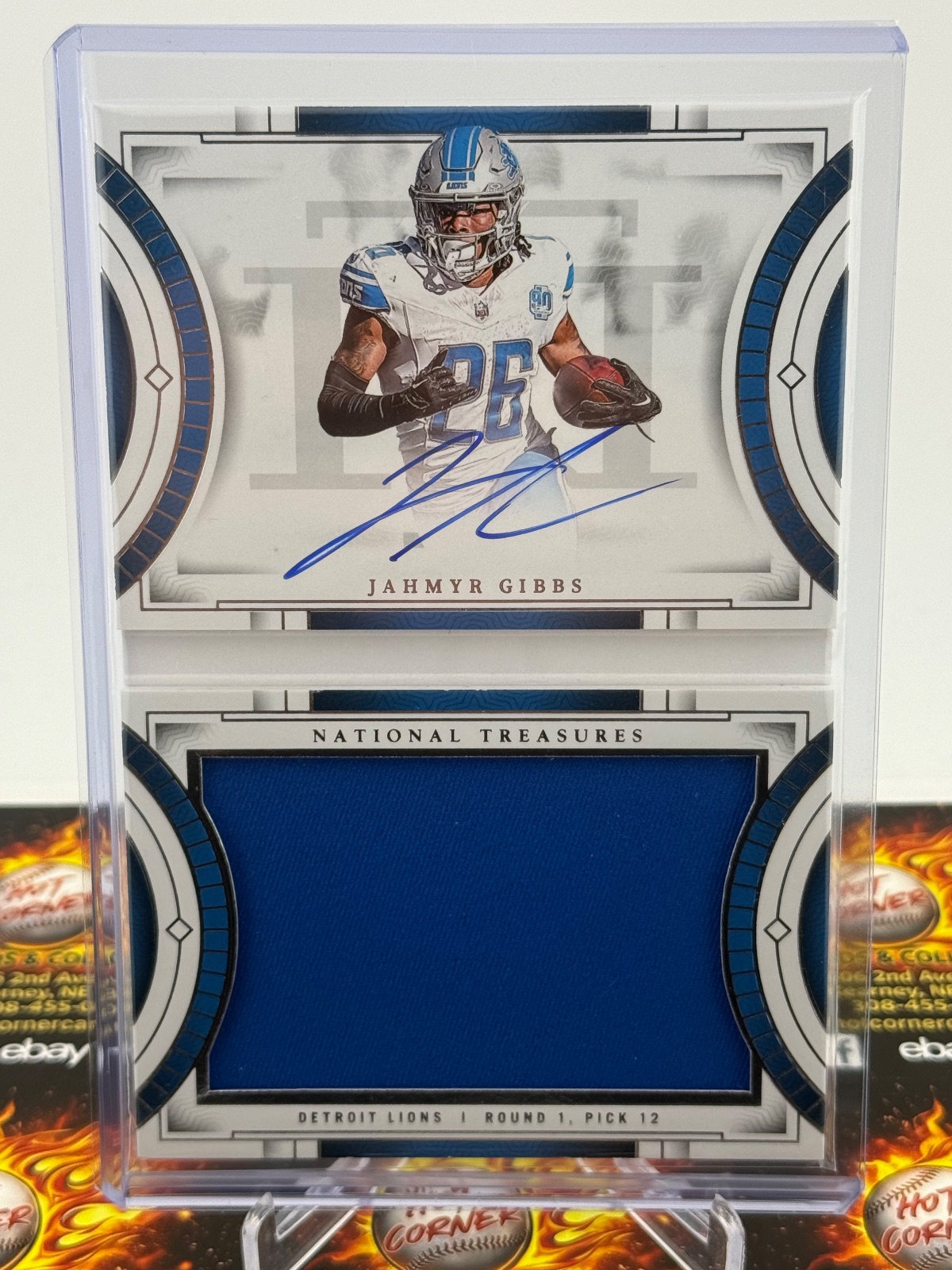 2023 National Treasures 2023 JAHMYR GIBBS NATIONAL TREASURES BOOKLET ROOKIE AUTO #RJB-JGS, photo 1 of 9