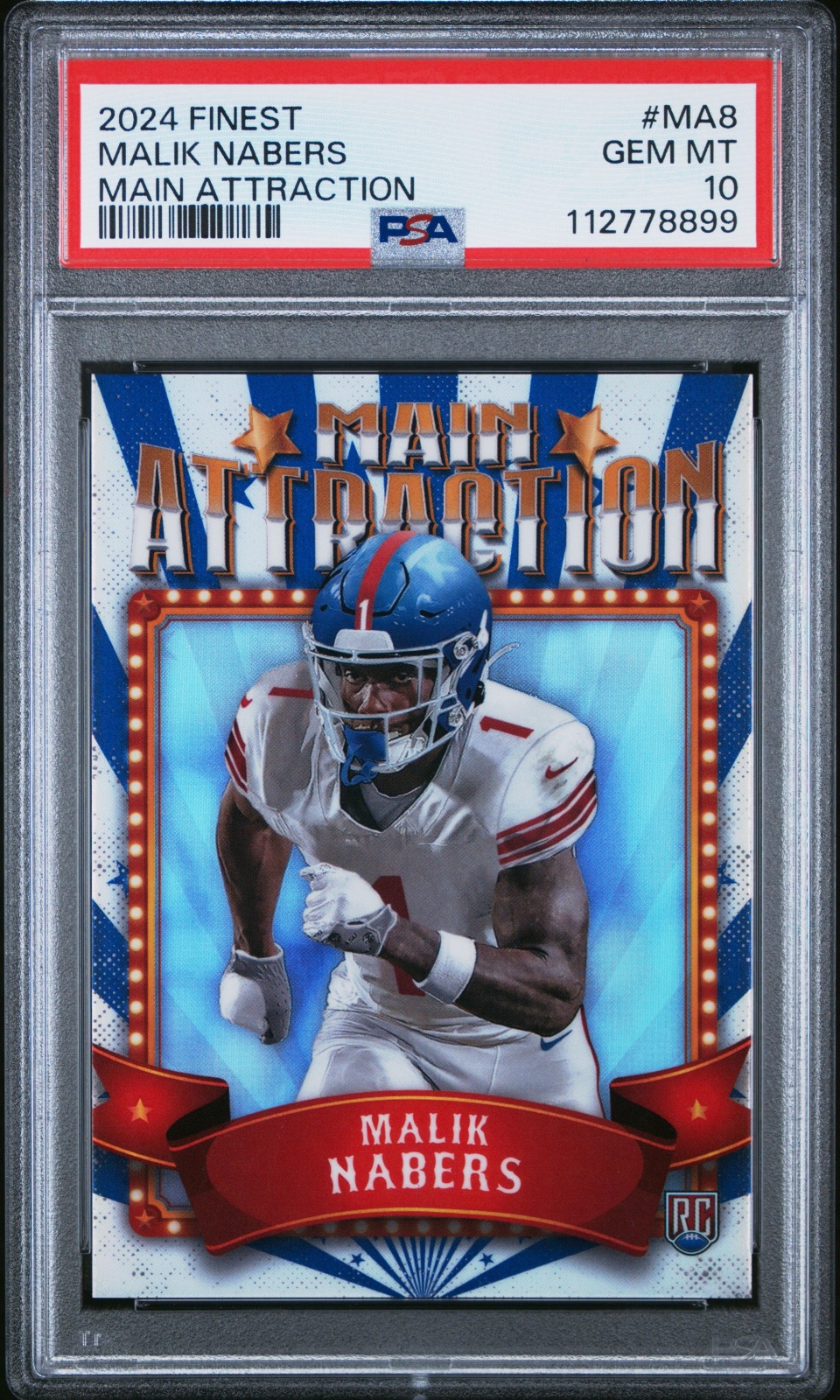 2024 Malik Nabers Topps Finest Main Attraction #MA8 PSA 10