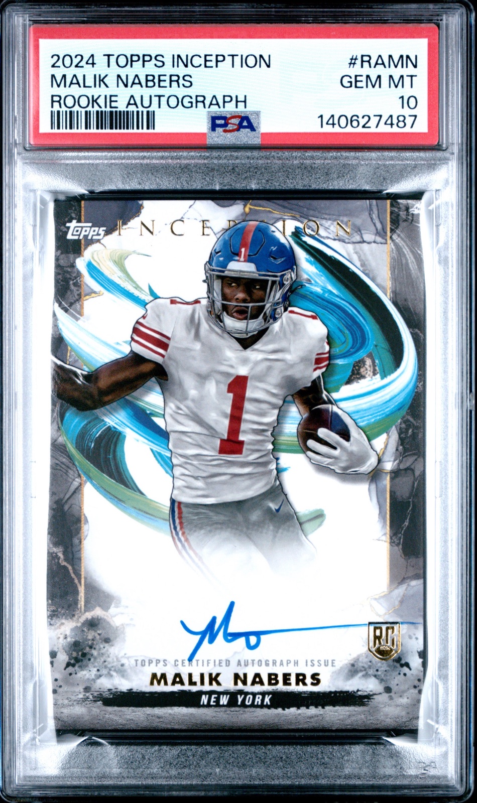 2024 Malik Nabers Topps Inception Rookie Auto #RA-MN PSA 10