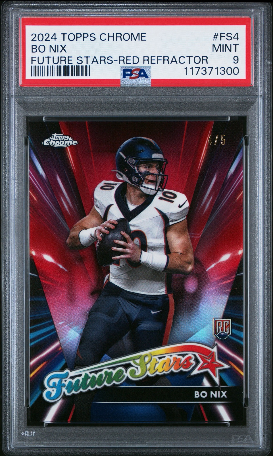 2024 Topps Chrome 2024 BO NIX TOPPS CHROME RED REFRACTOR #FS-4 PSA 9, PSA 9, photo 1 of 2